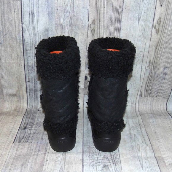 CROCS Nadia Black Boots Womens Size 9 - Picture 5 of 7